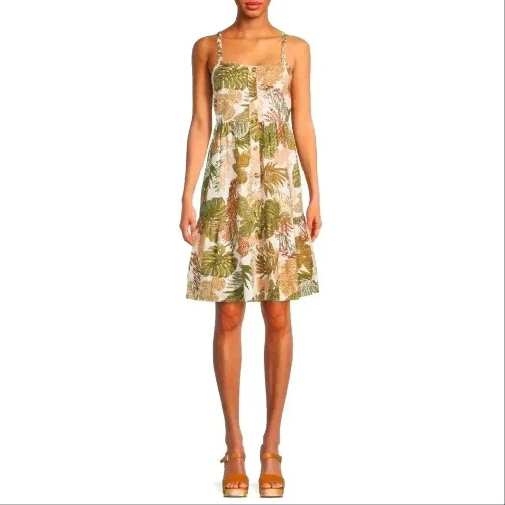 Beach Lunch Lounge Women’s Braided Strap Button Front Dress